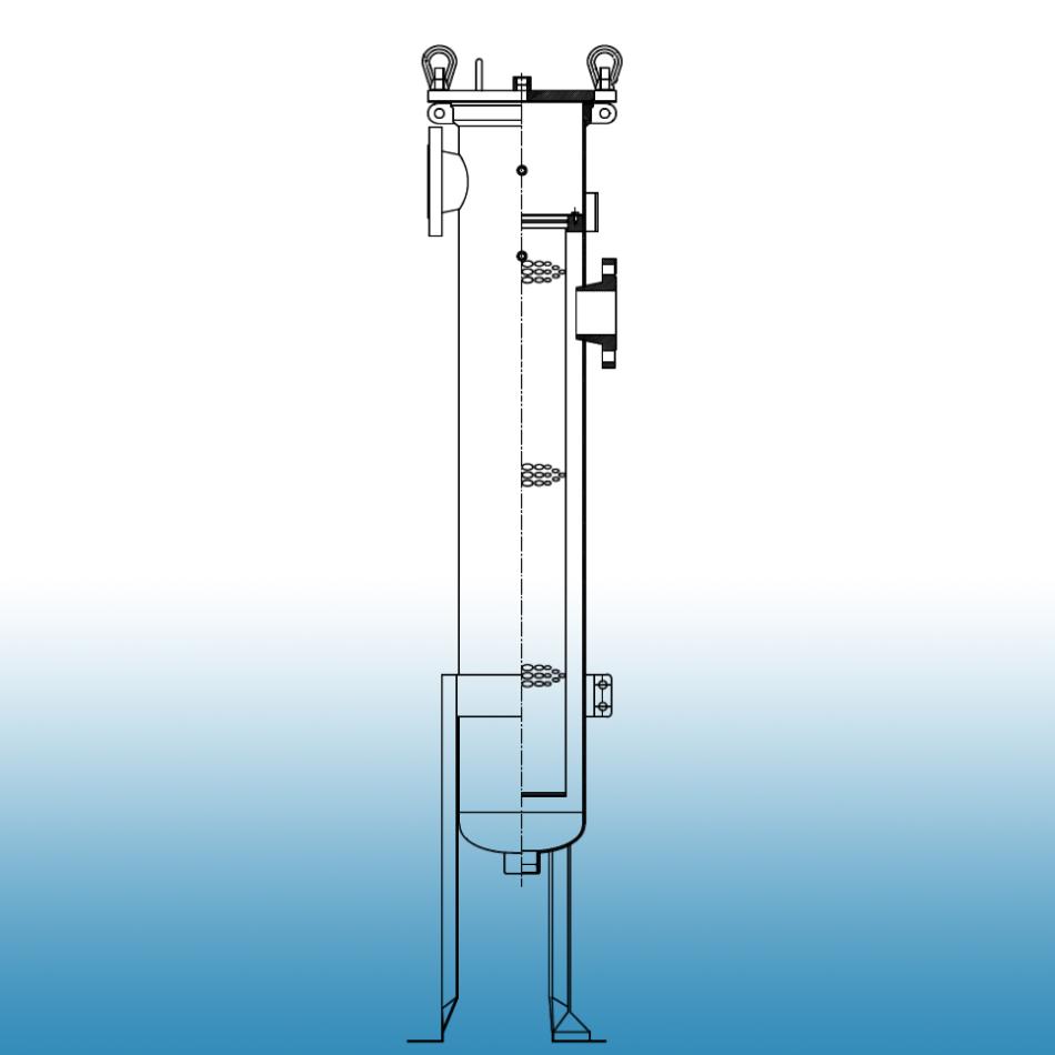 E-SBHFV Series “High-Flow”Liquid Filter Housings w/Swing Bolt Closure Vertical